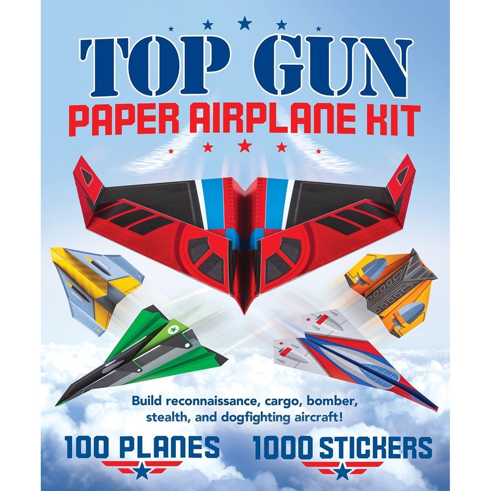 Top Gun Paper Airplane Kit Build 100 Planes Recon Cargo Bomber Stealth NEW